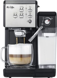 Mr. Coffee One-Touch CoffeeHouse Espresso Maker and Cappuccino Machine Steel coffee-maker-with-milk-frother coffee maker with frother coffee machine with milk frother