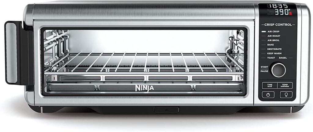 Ninja SP101 Digital Air Fry Countertop Oven with 8-in-1 Functionality, Flip Up & Away Capability for Storage Space, with Air Fry Basket, Wire Rack & Crumb Tray, Silver fittokitchen.com