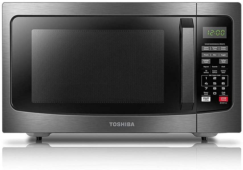 Toshiba EM925A5A-BS Microwave Oven with Sound OnOff ECO Mode and LED Lighting, 0.9 Cu Ft900W, Black Stainless Steel FitToKitchen.com