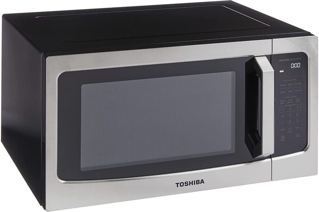 Toshiba ML-EM45PIT (SS) Microwave Oven with Origin Inverter Technology, LCD Display and Smart Sensor, 1.6 Cu.ft, Stainless Steel FitToKitchen.com