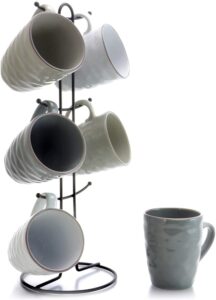 Elama Wave Series Mug Set, 12 oz, Assorted Grey 2 White coffee mug set white coffee mug coffee mug